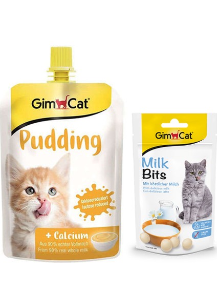 Kalsiyum Kedi Pudingi 150 gr + Gimcat Milk Bits Kedi Ödül Tableti 40 gr ARDA033