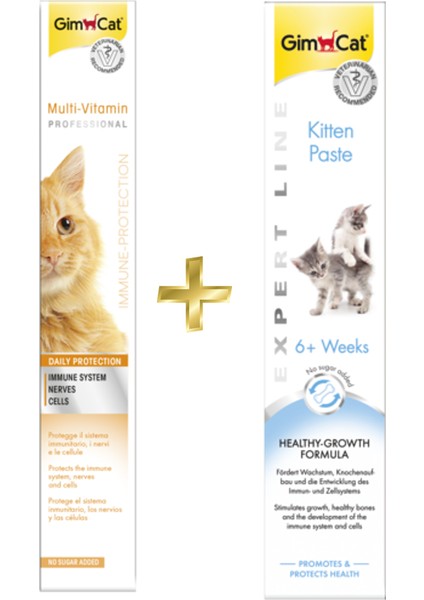 Multivitamin Paste 100 gr + Gimcat Kitten Paste Kalsiyum Yavru Kedi Vitamin Macunu 50 gr ARDA018