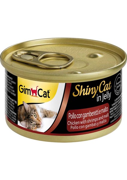 Shinycat 8 Adet Tavuklu Karidesli Malt Özlü Konserve Kedi Maması 70 gr