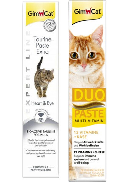 Taurine Paste 50 gr + Gimcat Duo Paste Peynirli Multi Vitamin 50 gr