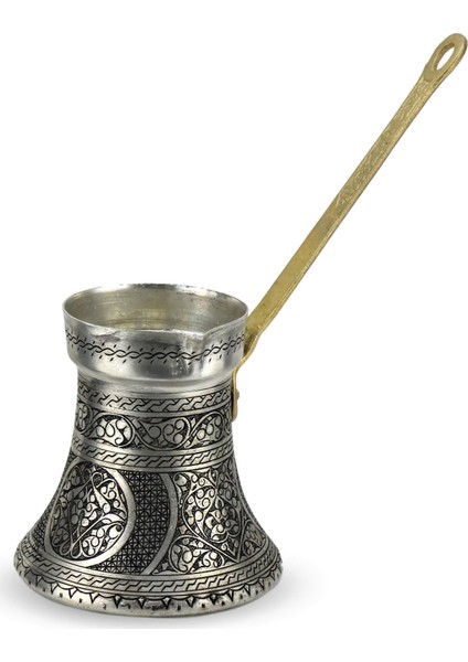 Eskitme Kalın İçi Kalay Kaplı Bakır Cezve