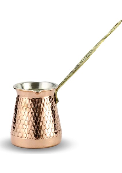İşlemeli Kalaylı Kalın Bakır Cezve