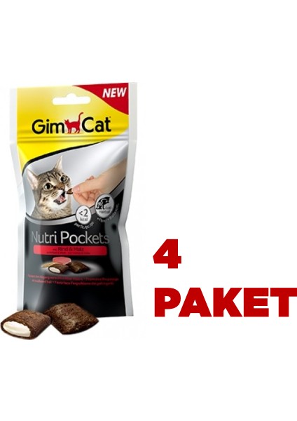 Nutri Pockets Biftekli Kedi Ödülü 60 gr x 4 Paket