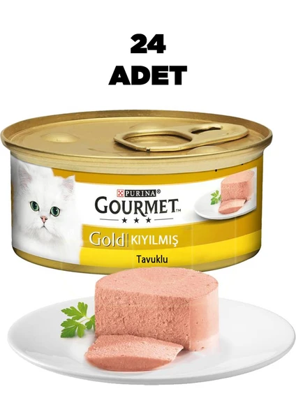 Gold 24 Adet Kıyılmış Tavuk Etli Kedi Konservesi 85 gr