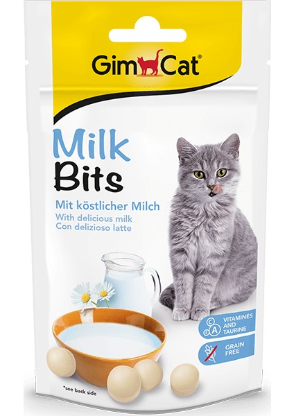 Milk Bits Sütlü Taurinli Tahılsız Kedi Ödül Tableti 40 gr x 2 Paket
