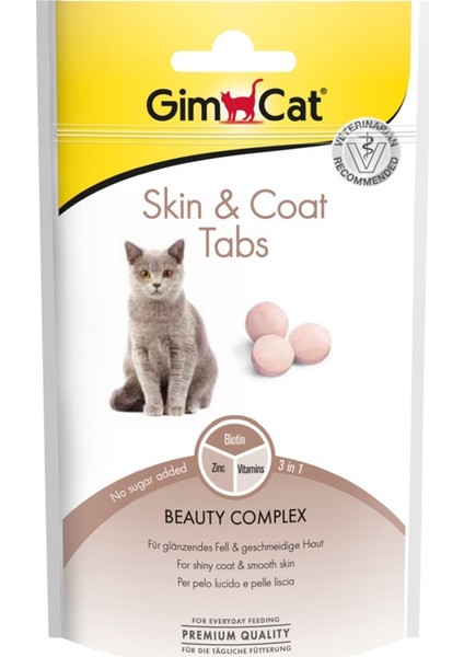 Skin&coat Tabs Deri ve Tüy Sağlığı Kedi Ödül Tableti x 6 Paket