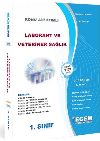 AÖF 1. Sınıf Laborant ve Veteriner Sağlık Konu Anlatımlı Soru Bankası-Güz Dönemi(1. Yarıyıl)