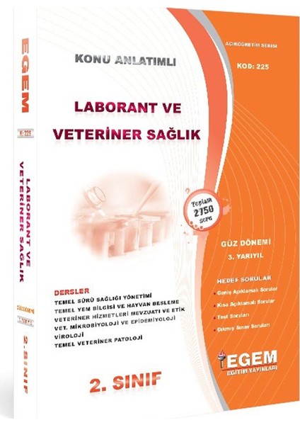 AÖF 2. Sınıf Laborant & veteriner Sağlık Konu Anlatımlı Soru Bankası-Güz Dönemi(3. Yarıyıl)