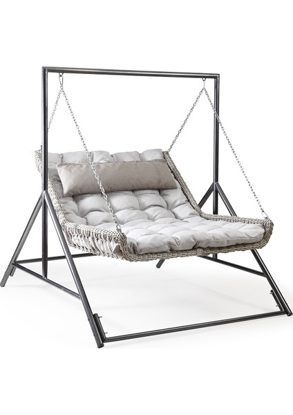 Capri Bed Ikili Rattan Bahçe Balkon Salıncağı