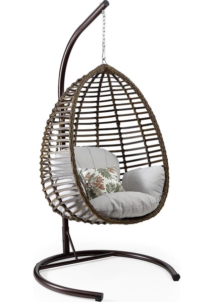 Gümbet Tekli Rattan Bahçe Balkon Salıncağı