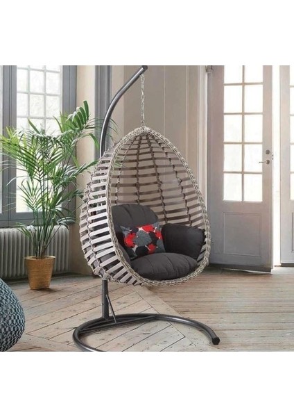 Capri Swing Gümbet Tekli Rattan Bahçe Balkon Salıncağı