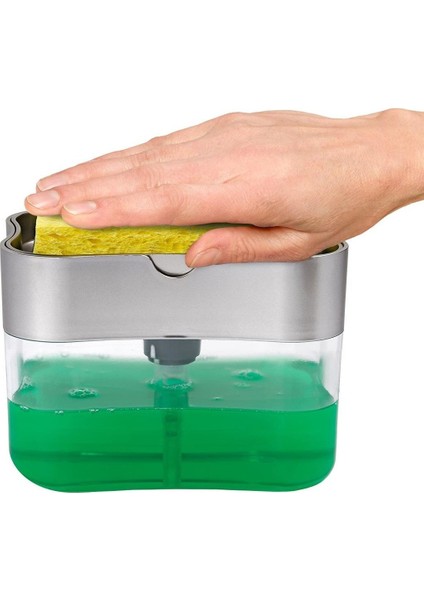 Sıvı Sabunluk Pompalı Sünger Hazneli Sıvı Sabun Dispenseri 385 ml