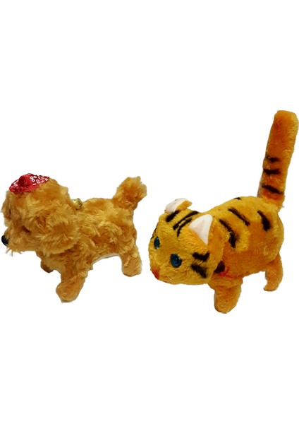 Kara Toys Pilli Yürüyen Kedi + Köpek 2'li