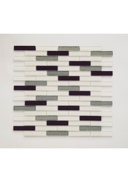 Mutfak,banyo,zemin Için Mürdüm Gümüş Simli 15X73 Kristal Mozaik fırsatları