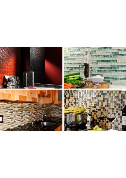 Mutfak,banyo,zemin Için Siyah Krom Simli 23X98 Kristal Mozaik fırsatları