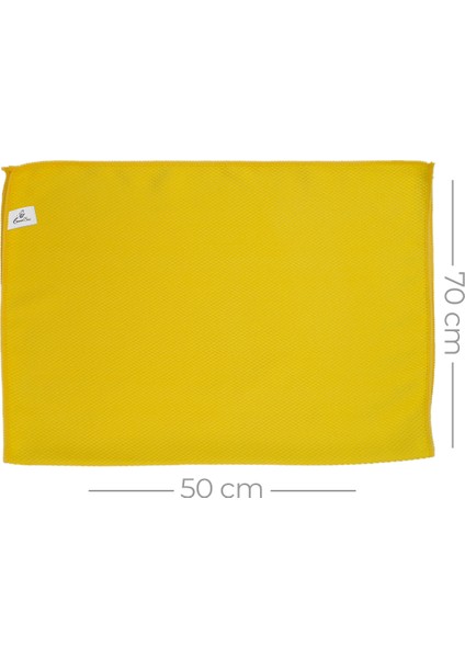 Mikrofiber Cam ve Jant Silme Bezi 50 x 70 cm 235 gr/m2 Sarı