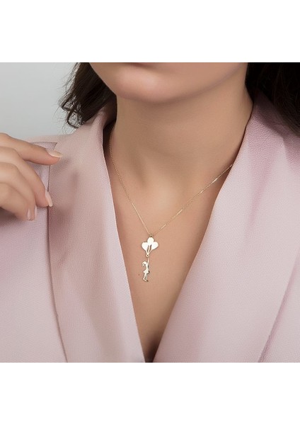 Baloncu Kız Altın Kolye 14K Taşsız fiyatları