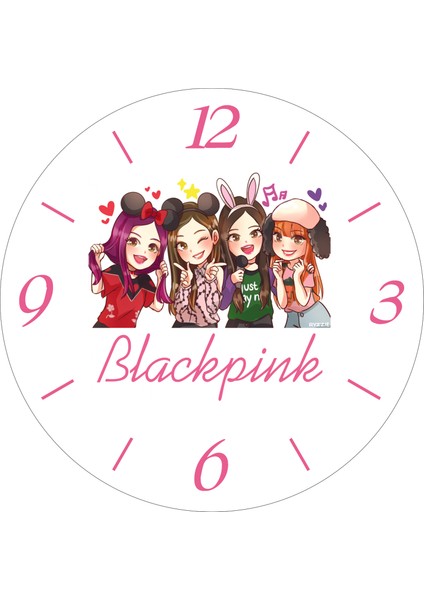 Blackpink Anime Sessiz Akar Bombeli Gerçek Cam Duvar Saati