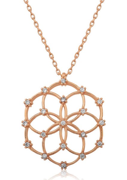 Gümüş Yaşam Çiçeği Kolye