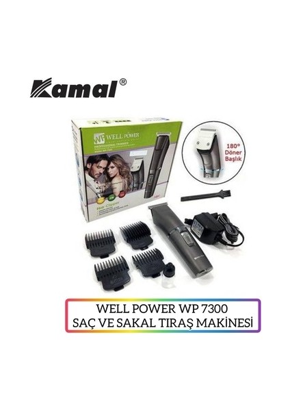 Well Power WP-7300 Professional Şarjlı Traş Makinesi