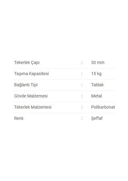Şeffaf Bavul ve Mobilya Tekerleği 302 Stt