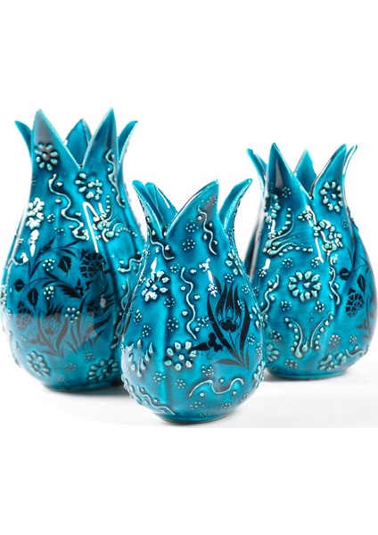 3'lü Lale Çini Dekoratif
