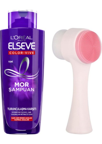 Mor Şampuan + Cilt Temizleme Fırçası