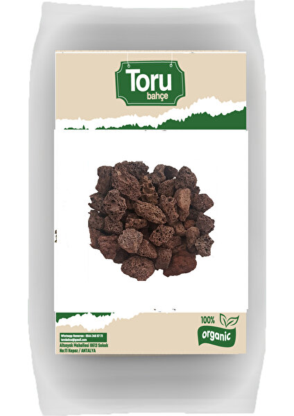 Toru Bahçe Pomza Taşı Kırmızı  10 Lt 10-15 ml Lav Kırığı Ponza Taşı  Tüf Cüruf