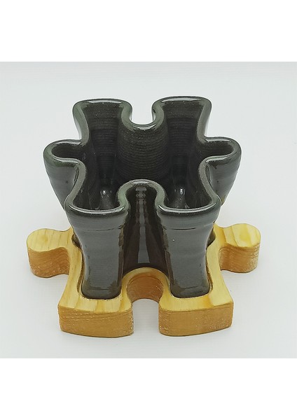 Puzzle Seramik Sukulent Saksı