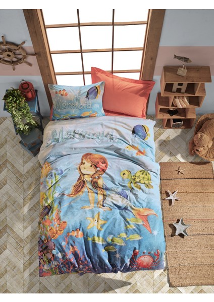 Junior Tek Kişilik Ranforce Nevresim Takımı - Mermaid