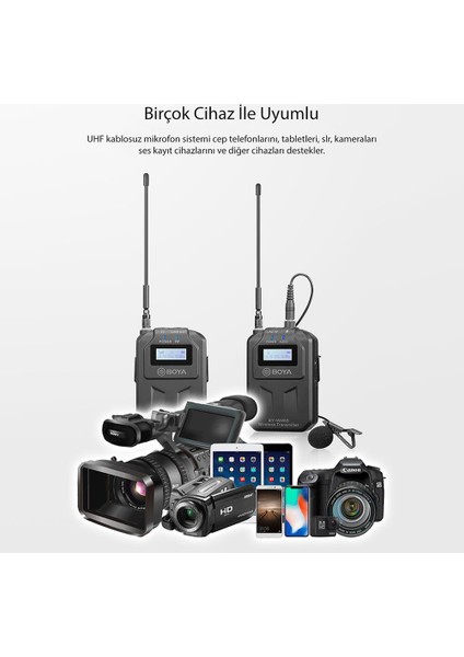 BY-WM6S Uhf Kablosuz Yaka Mikrofonu