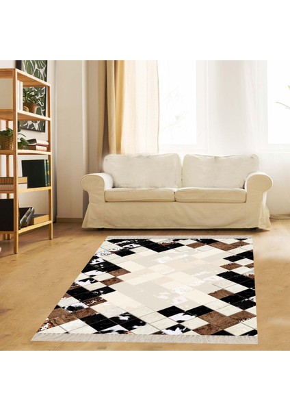 Dana Derisi Desenli Dijital Baskı Yıkanabilir Kaymaz Taban Modern Salon Halı