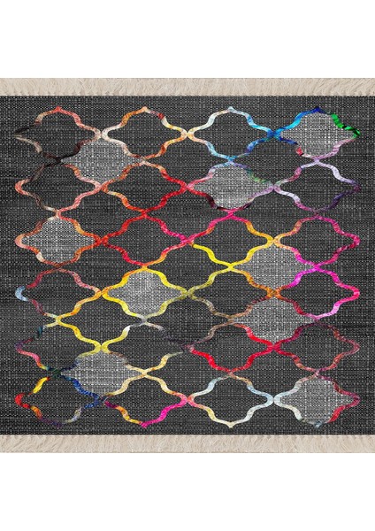 Renkli Geometrik Desenli Dijital Baskı Yıkanabilir Kaymaz Taban Etnik Kilim Desen Salon Halı fiyatları