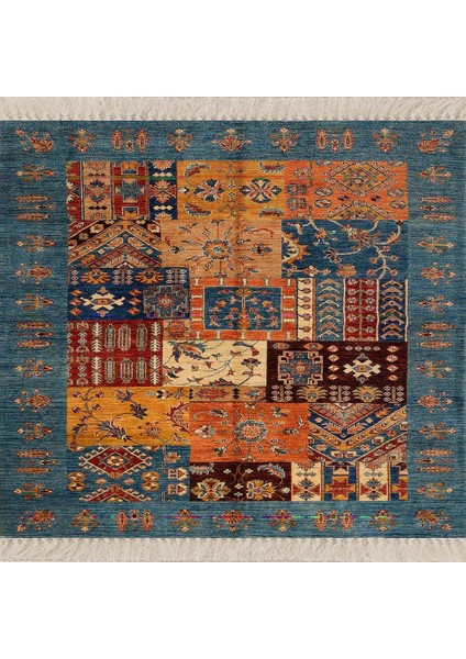Kırkyama Patchwork Kilim Desenli Etnik Dijital Baskı Yıkanabilir Modern Salon Halı ve Yolluk