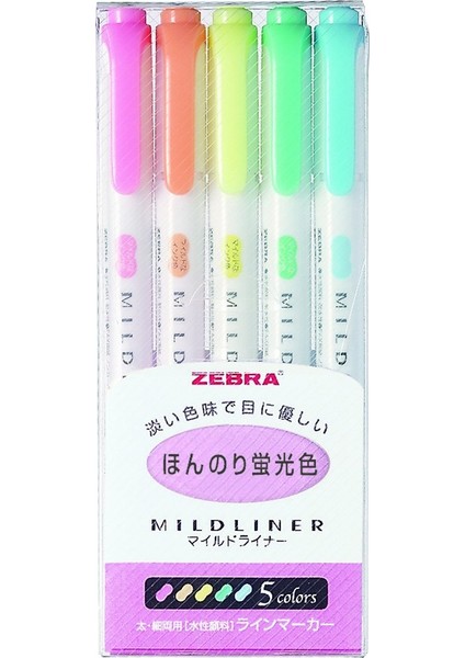 Mildliner 5c-Hc Çift Taraflı Işaretleme Kalemi 5'li