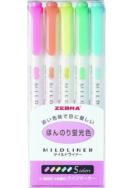 Mildliner 5c-Hc Çift Taraflı Işaretleme Kalemi 5'li