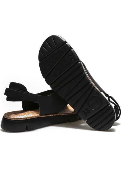 Kadın Sandalet K200157-022 Oruga Sandal Siyah