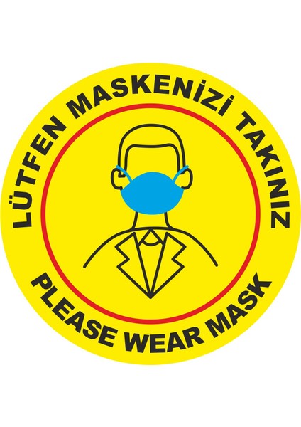 Lütfen Maske Takınız Sticker - 21021