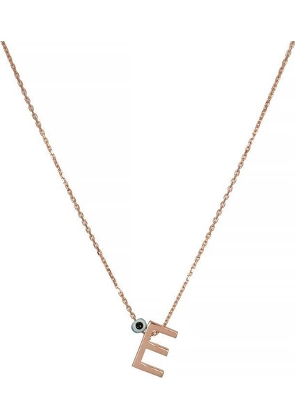 E Harfli Kolye Harf Gümüş Kolye Inlove Gümüş Rose Renk Kolye fiyatları