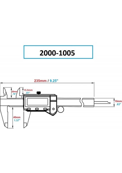 150mm Dijital Kumpas Toz ve Sıvılara Karşı IP54 Korumalı 2000-1005