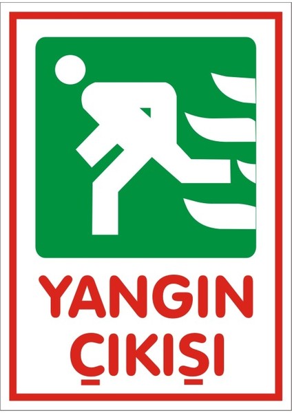 Yangın Çıkışı sol 2.6 mm PVC Uyarı Levhası 25 x 35 cm