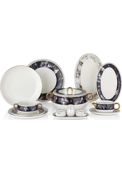 Aşiyan Collection 91 Parça Yuvarlak Yemek Takımı
