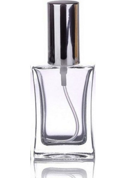 Cam Sprey Kolonya Parfüm 50 ml Valfli Boş Şişe Gümüş Renk Kapak