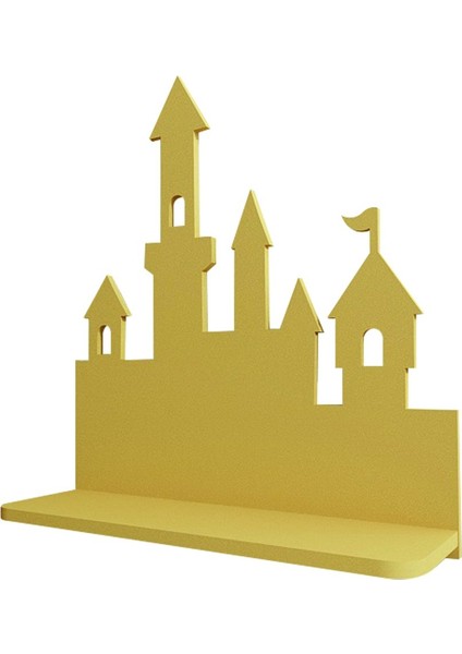 Çocuk Odası Duvar Rafı - Ahşap - Kale modelleri