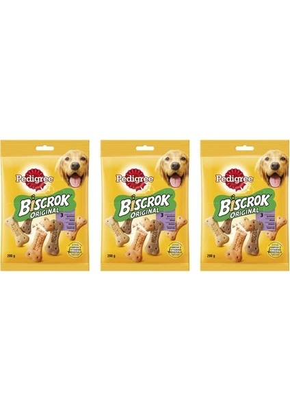 Biscrok Bisküvi Köpek Ödül Maması 200 gr x 3 Adet