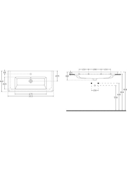 Ece Banyo Snow Lavabo 101 cm