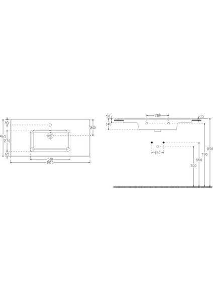 Sistemat Flat Lavabo 101 cm