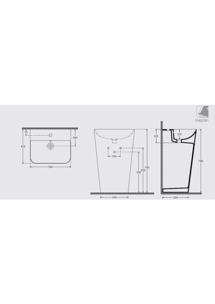 Sott&#39;aqua Monoblok Lavabo 50 cm Vizon fiyatları