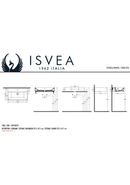 Sistemaz Frame 70 cm Lavabo