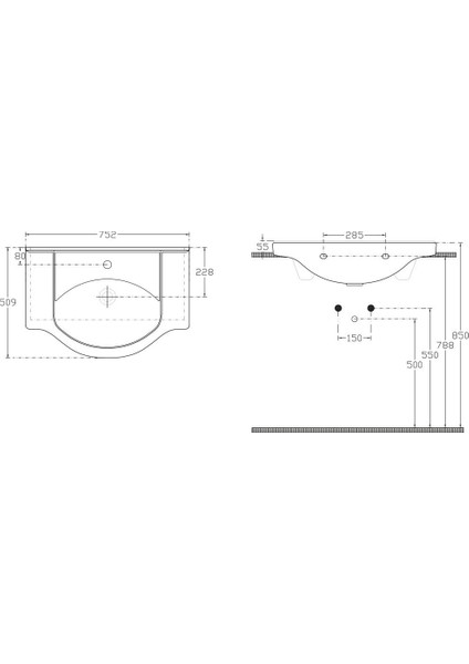 Ece Banyo Tera Lavabo 75 cm